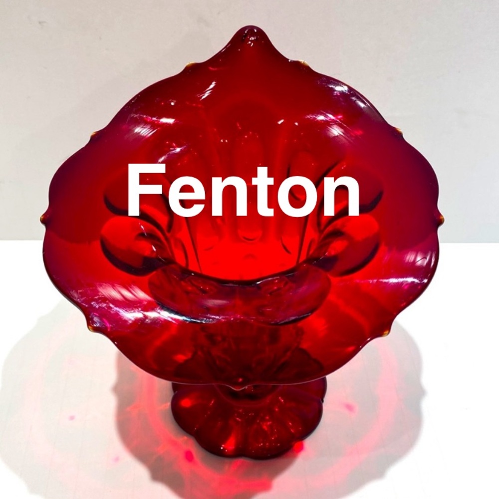Fenton Jack In Pulpit Thumbprint Vase